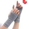 Autumn-Winter Warm Fingerless Gloves for Men and Women - Double Layer Pure Cotton for Games and Writing