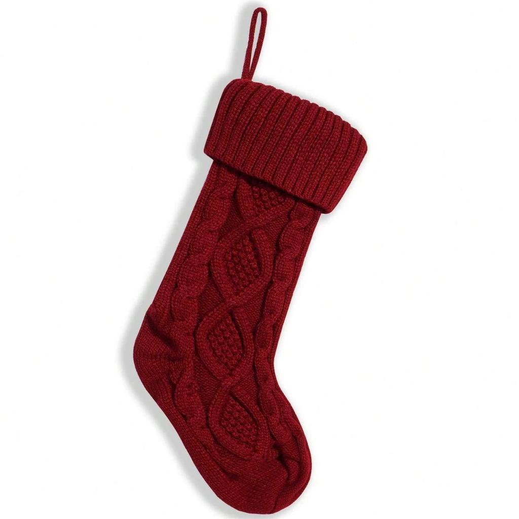 1pcs New Multi-Function Knit Christmas Stocking Suitable For Indoor Christmas Tree Ornaments Decorative Stocking Candy Gifts Bag