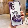 KEYSION Противоударный чехол из ТПУ с гальваническим покрытием для Samsung A73 A53 5G A33 A23, блестящий чехол-подставка в виде лебедя с драгоценными камнями для Galaxy A13 4G