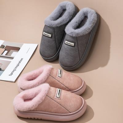 Хлопковые тапочки, теплые осенью и зимой, водонепроницаемые и нескользящие для домашнего использования, зимние бархатные тапочки-грелки для ног для пары
