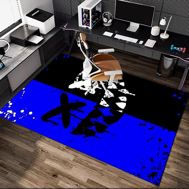 [1pc Demon Office Chair Carpet] Digital Printed Area Rug for Home & Game Room Use, Soft Indoor Sofa Chair Mat