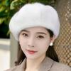 New Winter Beret Ladies Versatile Autumn and Winter Foreign Pumpkin Thickened Hat Mink Fashion Warm Hat