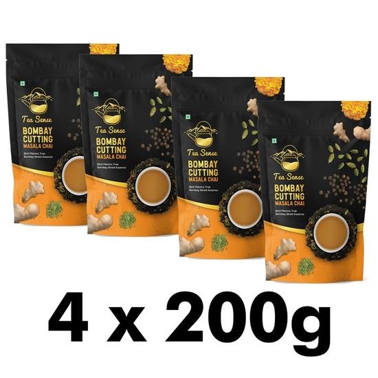 TEA SENSE Bombay Cutting Masala Chai | 800 г | Крепкий и ароматный | Ассам CTC, кардамон, фенхель, сушеный имбирь, черный перец | Чайпати, чайный порошок