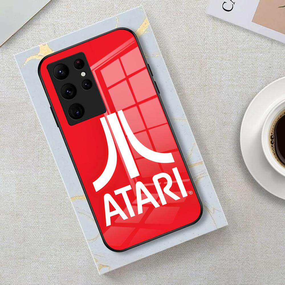 Чехол для телефона Atari для Samsung S26 S25 Edge Ultra 23 22 21 20 Ultra Plus S24 Fe Стеклянная крышка