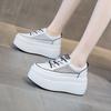 Mesh Single Shoes Women's Summer 2025 New Fashion Mesh Breathable Lace-up Little White Shoes Thick Soles Increase Tide Spring