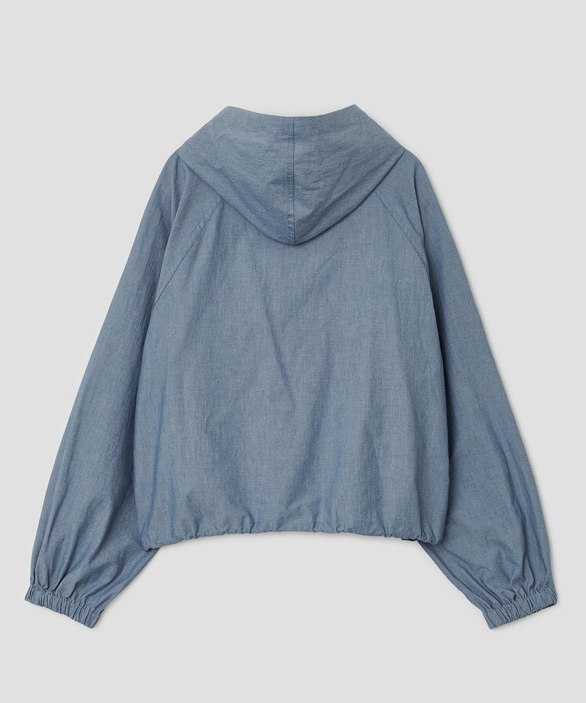 Джинсовая рубашка с капюшоном и вышивкой Raglan от Taibseobiseu [Синяя]