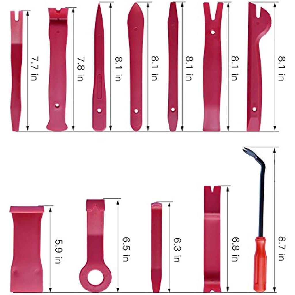 Комплект обшивки автомобиля для снятия, набор из 12 предметов, набор инструментов для установки автомобильного радио, набор для снятия обивки, монтировка, набор скребков, красный