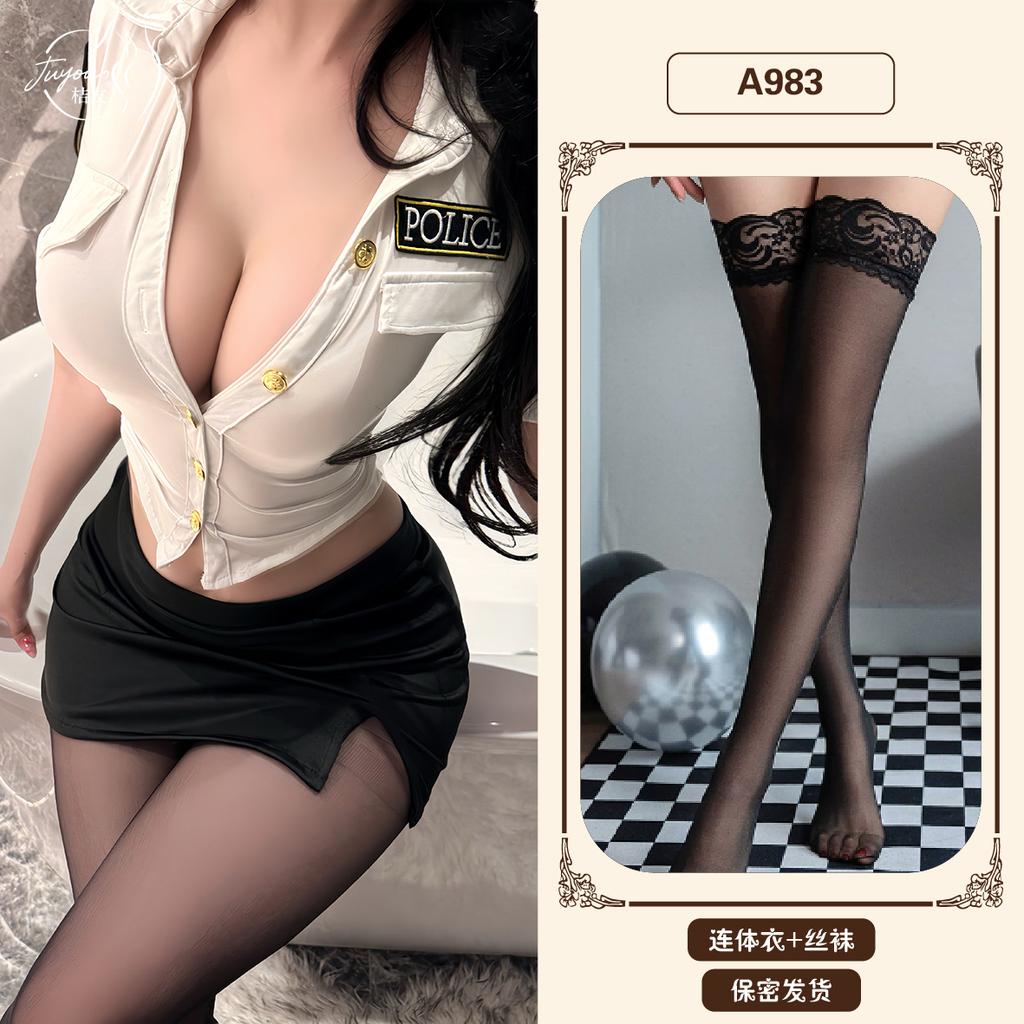 Sex lingerie police stewardess uniform seduction hip skirt cosplay sexy suit