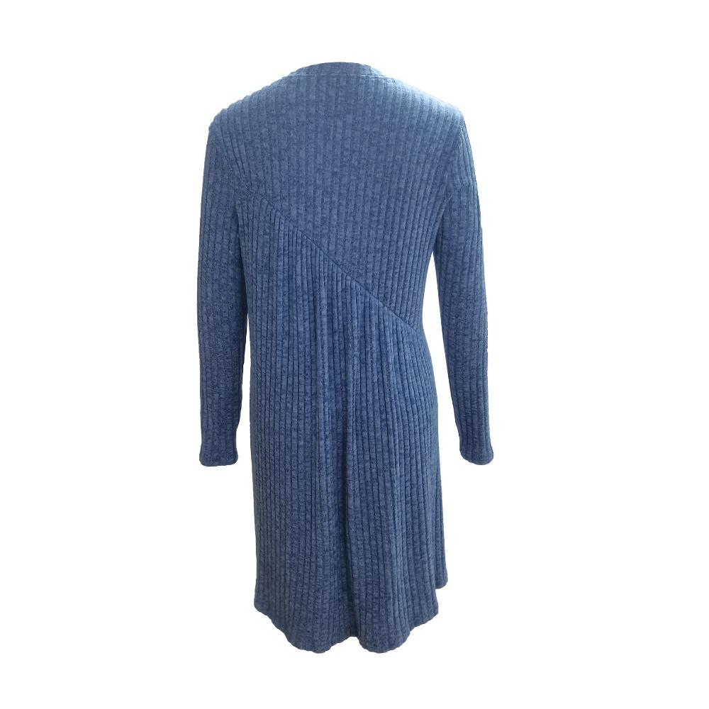 Осенне-зимние женские однотонные платья с неровной фактурной отделкой в полоску