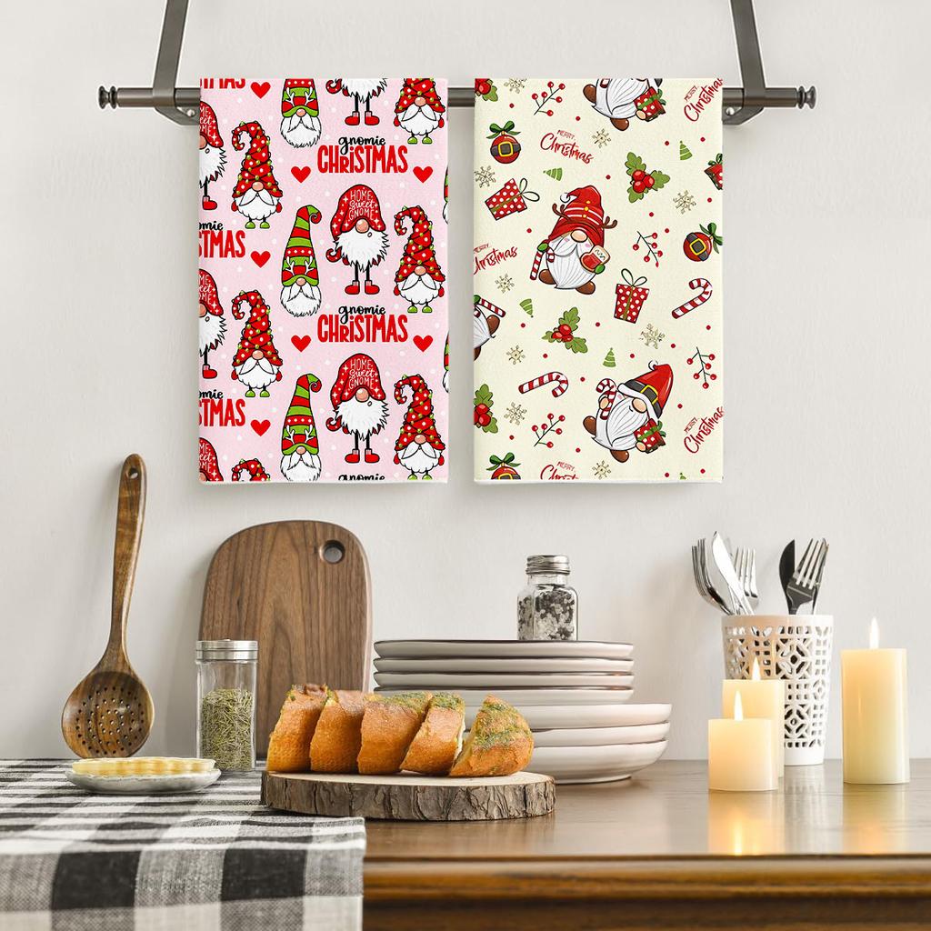 Рождественское полотенце 2025 новое трансграничное полотенце из микрофибры с принтом кухонное полотенце праздничное украшение