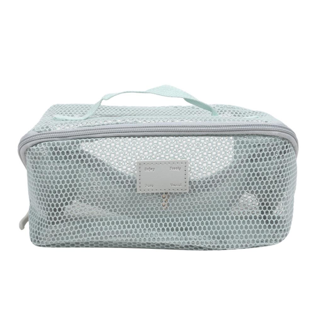 Women Travel Portable Cosmetic Storage Pouch Toiletry Organizer Bag Mesh Transparent Wash Bag Tote Multifunctional Makeup Case Washbag