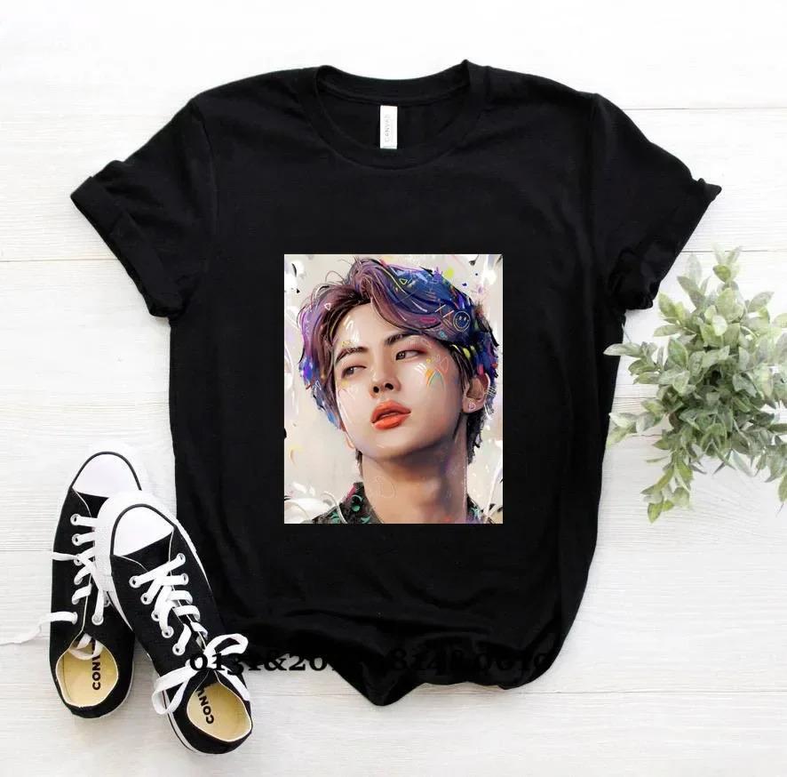 Горячая Распродажа Корейский KPOP BTS Мода Мультяшный Аниме Топ Футболки с Короткой Рукавой Кавайные Друзья Летняя Одежда для Женщин Футболка Kpop Звезда Футболка