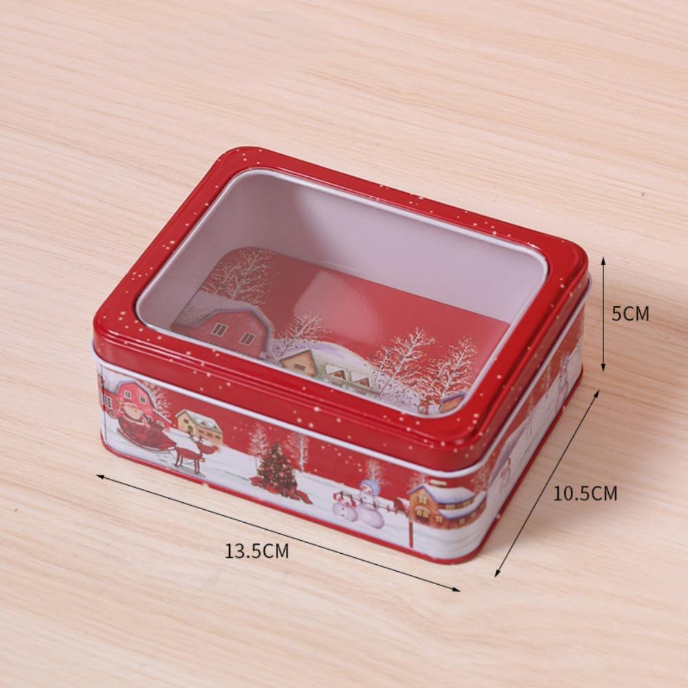 Прямоугольный ПВХ Ящик для цветов Рождественский Подарочный Ящик Конфетница Кейс для Хранения Форма для Выпечки Печенья Жестяная Коробка Вечеринка Домашний Кейс для Хранения