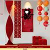 Wedding Room Decoration Set: Bride & Groom's Background Wall Decor with Double Happiness Pull Flower for Living Room & Bedroom