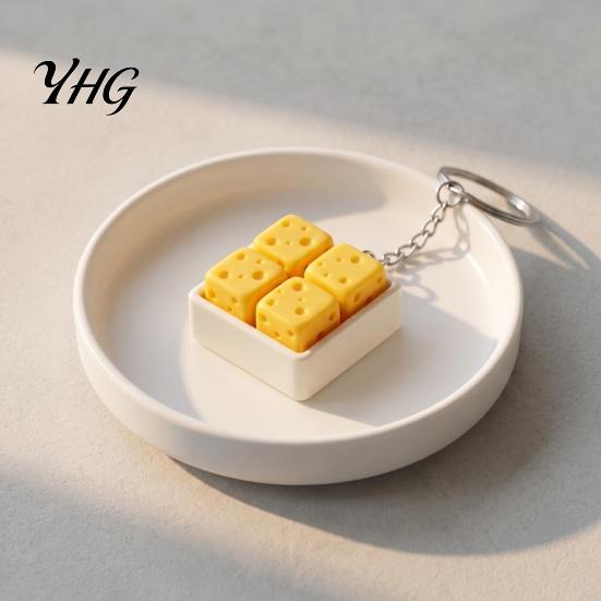 Relaxing Desk Accessories 3D Printed Cheese Clicker Toy, Portable Cube Fidget Stress Relief Toys Sensory Anxiety Gadget for Adults and Kids PLA Toy
