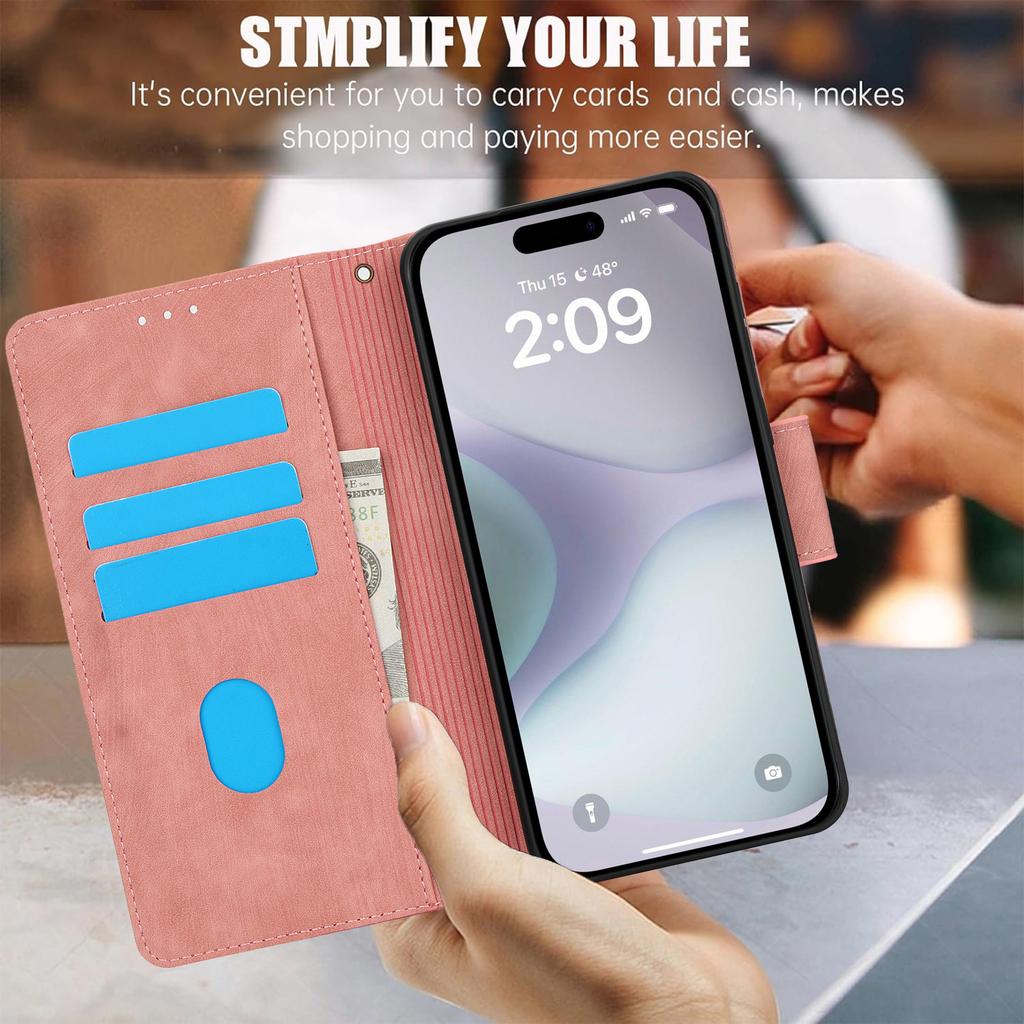 For iPhone 17 Pro Case Flower Butterfly Leather Wallet Phone Cover with Hand Strap