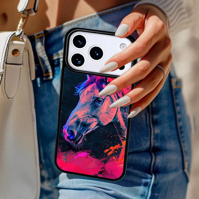 Чехол для телефона с абстрактной лошадью для iPhone 17 Air 14 15 13 12 Max Чехол для Apple 14 15 16 16e 11 Pro Max Plus Coque