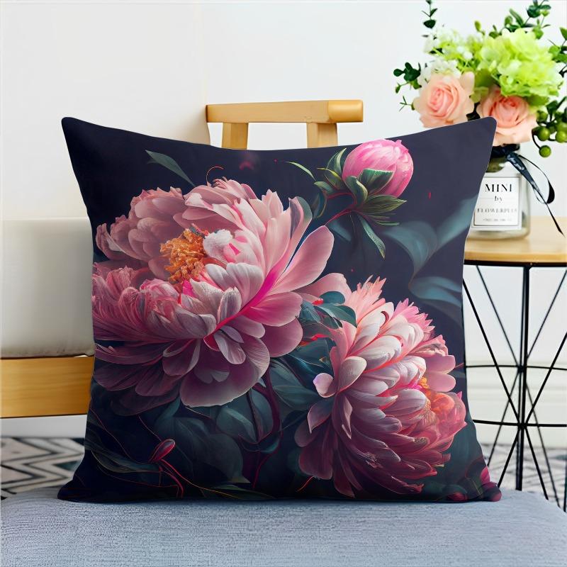 Наволочка с изображением пиона в китайском стиле для украшения общежития, офиса, гостиной, дома