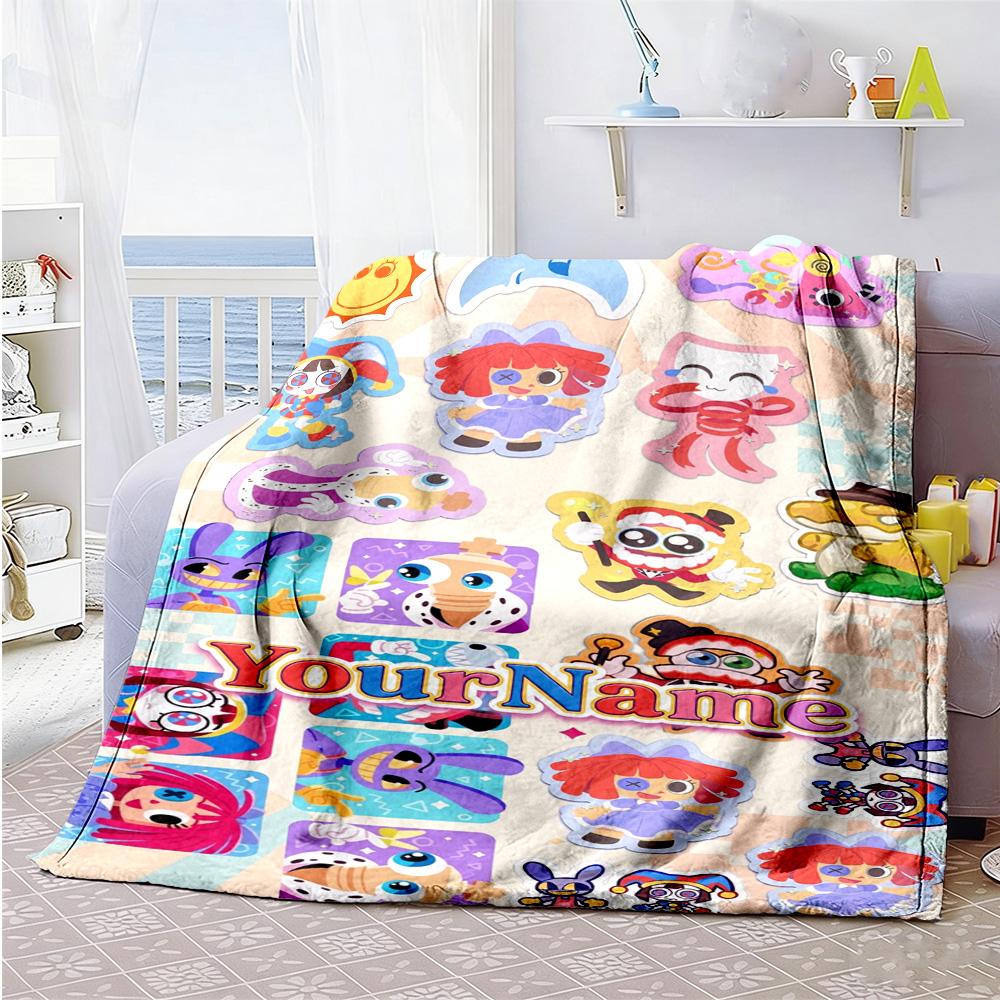 Digital Circus Personalized Name Blanket Lightweight Customizable Blanket Soft & Cozy Versatile for Couch Home Decor Nap Bedding