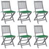 Day and Night - Day and Night Folding Garden Chairs 6 Units Cushions Solid Acacia Wood