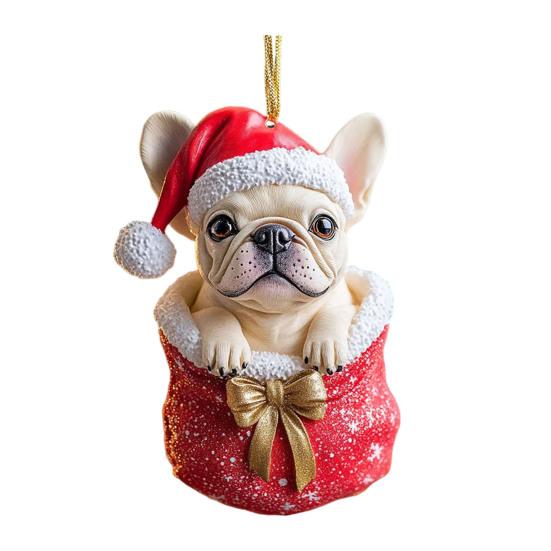 Рождественские украшения 3D Бульдог/Черепаха Подвесные украшения на рождественскую елку для зимней праздничной вечеринки Домашний декор