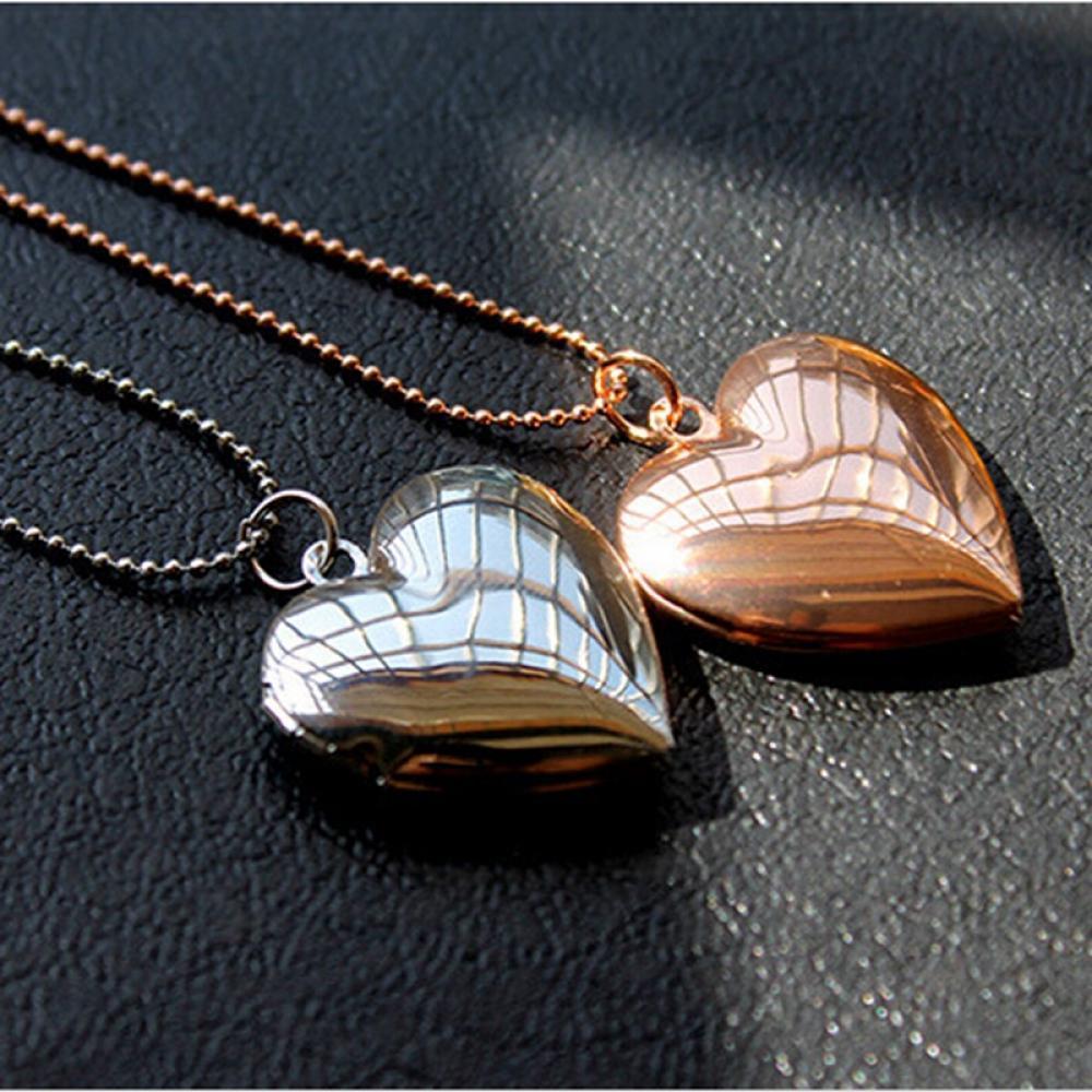 Fashion Lover Chain Jewelry Heart Shaped Pendant Photo Picture Locket Necklace