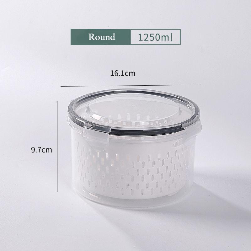 Refrigerator Storage Fridge Organizer Fresh Vegetable Fruit Boxes Drain Basket Storage Containers Pantry Kitchen Organizer( Round/Square/Rectangle)