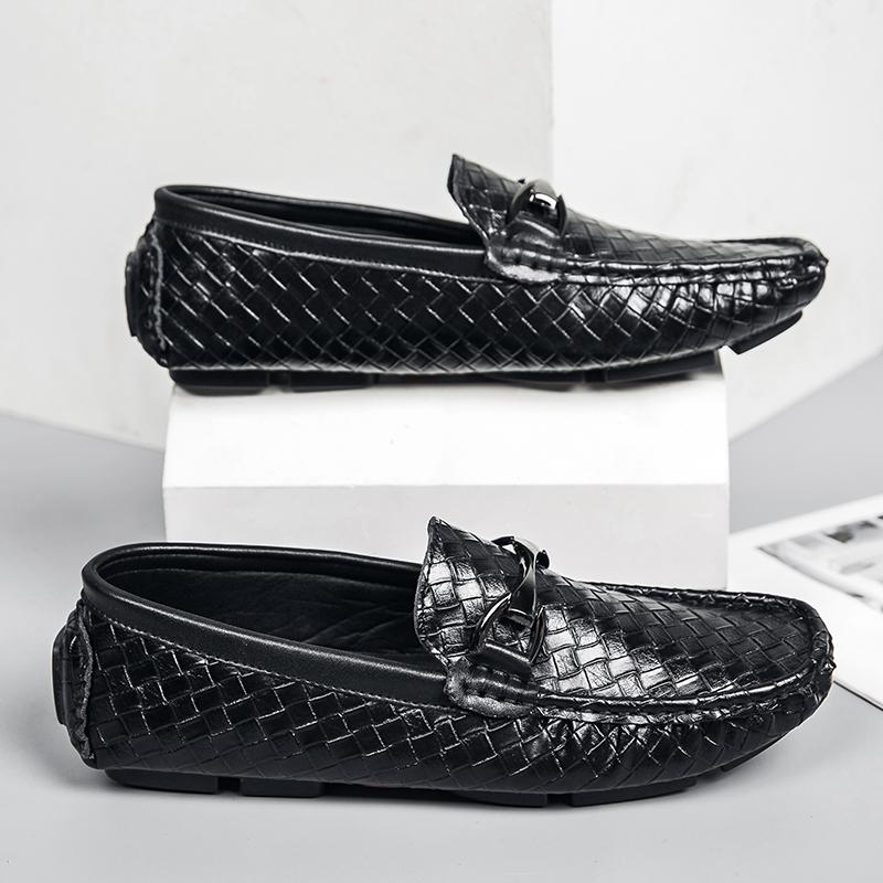 Модная роскошная мужская обувь ручной работы, модные удобные туфли-лоферы без застежек, повседневная мужская деловая обувь, легкая нескользящая обувь для вождения для мужчин