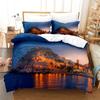 Beautiful Coastline City Duvet Cover Set 3d Digital Printing Sea Landscape Bed Linen Queen Polyester Bedding Set Fashion Design