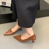 Luxury Pumps Shoes for Women Heeled Woman Medium Heel Stiletto Heels High Sandal Party Office Elegant Brown Small Heel Sexy