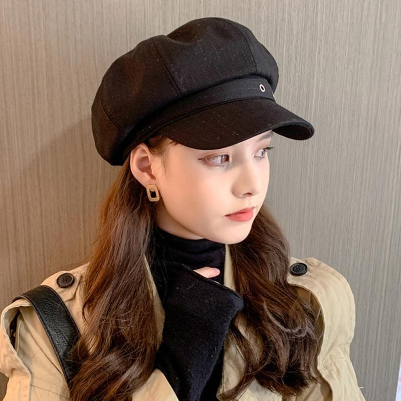 Весенняя беретка Женская для поездок на работу Восьмиугольная шляпа Для кемпинга Для фотосъемки Берет с металлической застежкой для девушки