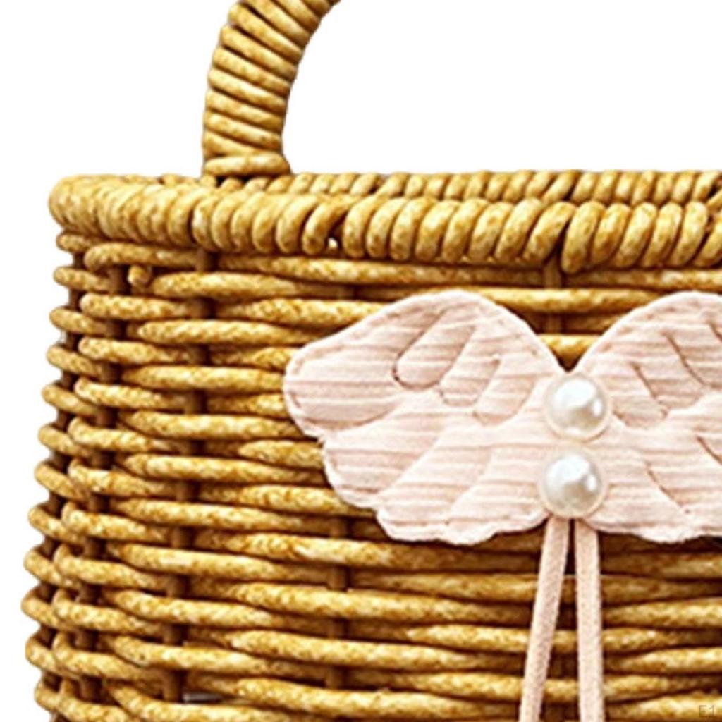 Подвесная корзина для хранения Имитация ротанга Портативное украшение Практичный контейнер