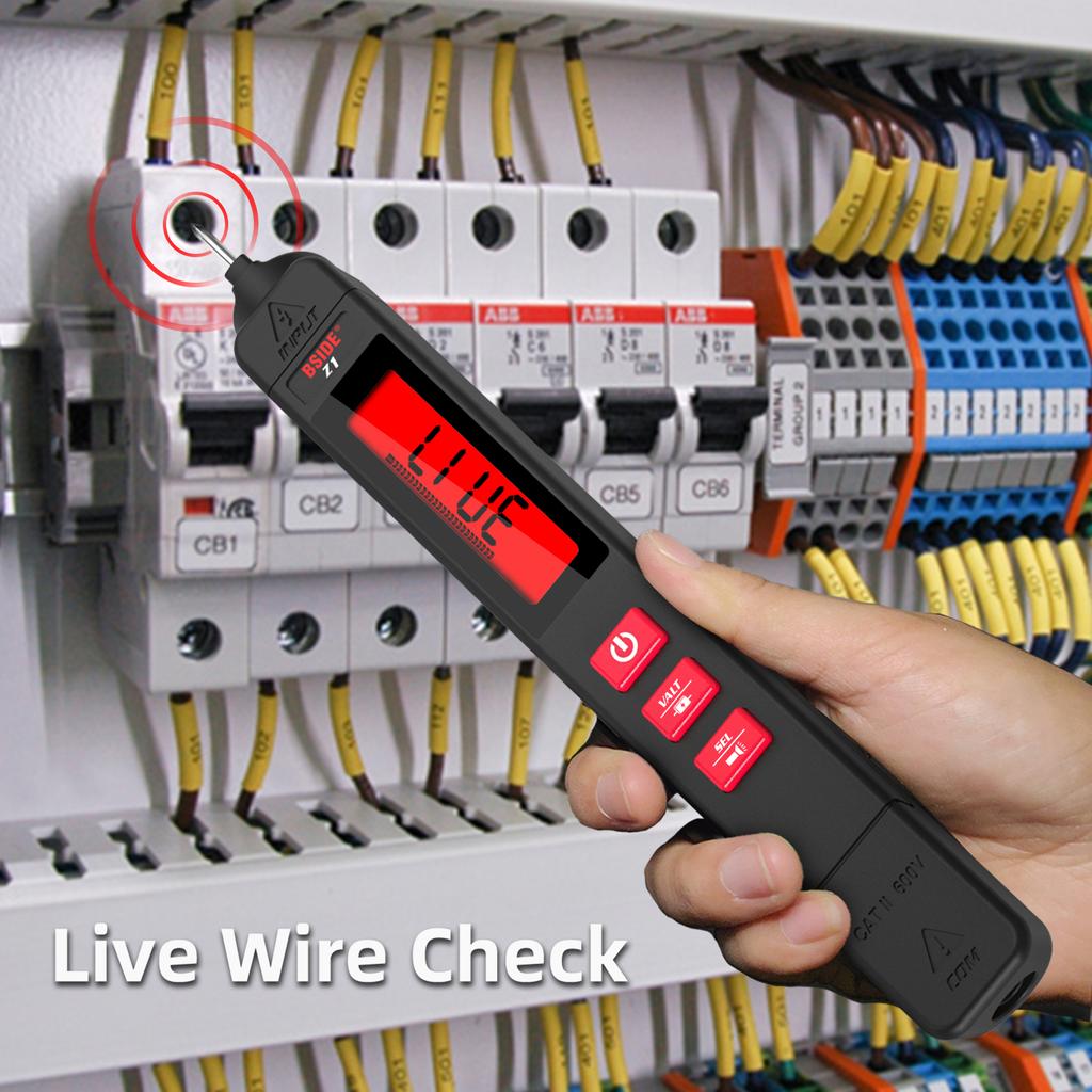 BSIDE Z1 Мультиметр ЖК-цифровой тестер Smart Pen Тип детектора напряжения 2000 отсчетов напряжения постоянного/переменного тока