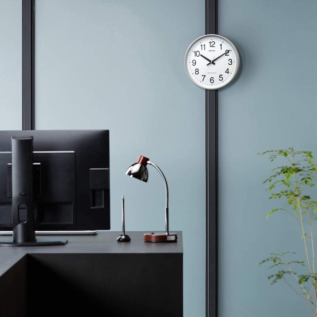 RHYTHM Настенные радиочасы офисного типа Silver Fit Wave Spacey M24 4MYA24SR19 32x5.1см