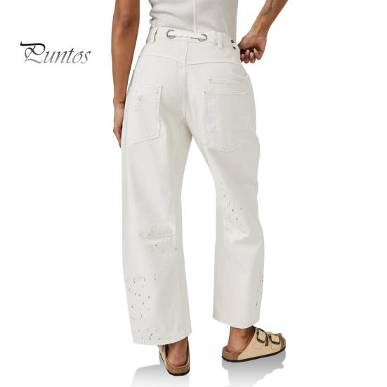 Женские джинсы-бочки с широкими штанинами, заниженной талией, с завязками на щиколотке, эластичные мешковатые брюки-бойфренды с резинкой на талии