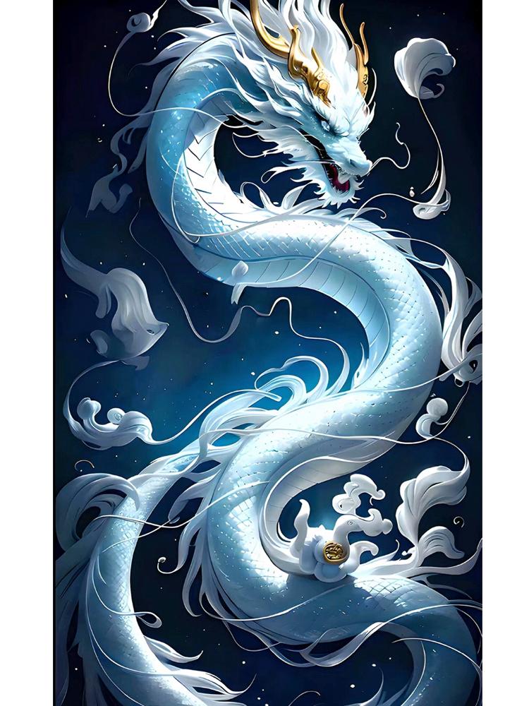2024 New 5DDIY Diamond Painting Fantasy Chinese Wind Dragon Decoration Myth Twelve Zodiac Animals Painting Wall Art  Decoration