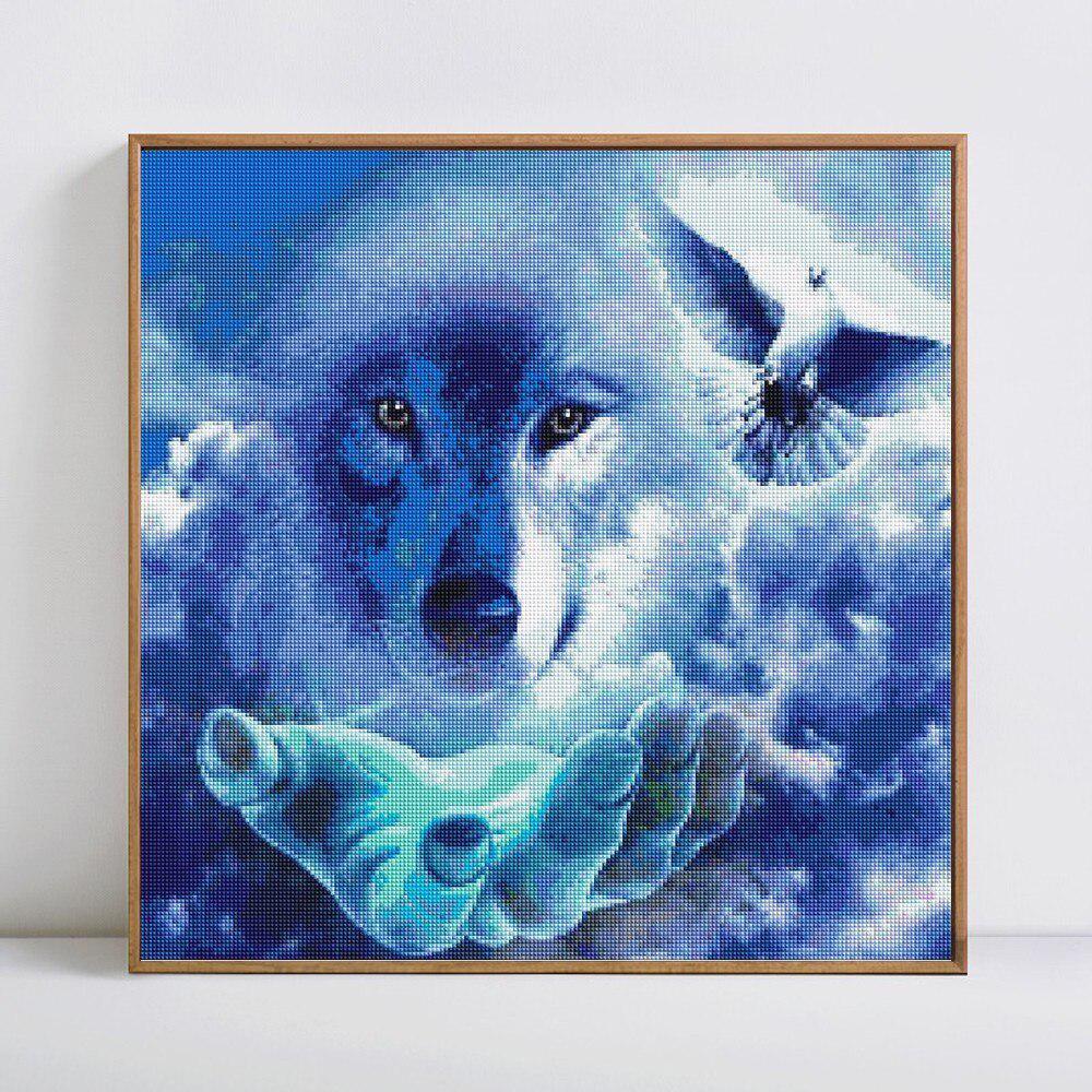 5D DIY Full Round Animal Wolf Diamond Painting Embroidery Sale Diamond Mosaic Picture