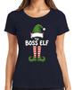 The Boss Elf Christmas Elf Santa Hat Elf Boots Humor Unisexs Tshirt