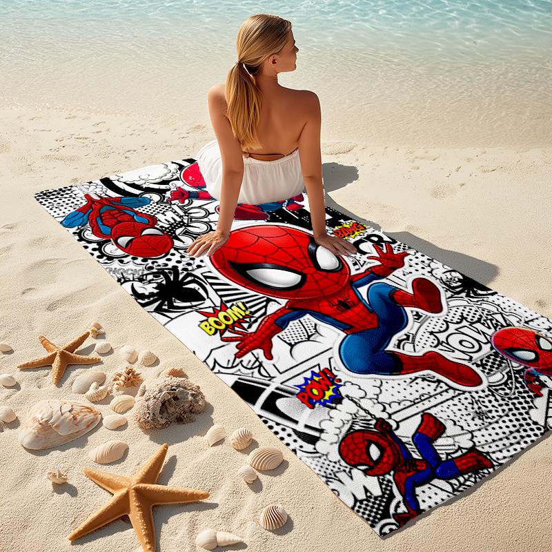 Spider-Man beach towel Outdoor camping Beach towel for vacation swim Outdoor pool Absorbent bath towel