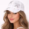 Butterfly Flower Baseball Cap Rhinestone Mesh Peaked Hat Breathable Visors Cap  Women