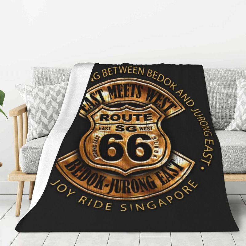 Индивидуальный 3D-принт Плед с маршрутом мотоцикла Route 66 Уютный фланелевый зимний плед с номерами шоссе США для дома и спальни