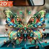 Acrylic Colorful Butterfly Hanging Decoration Home Indoor Christmas Tree Car Rearview Mirror 2D Flat Butterfly Ornament Pendant