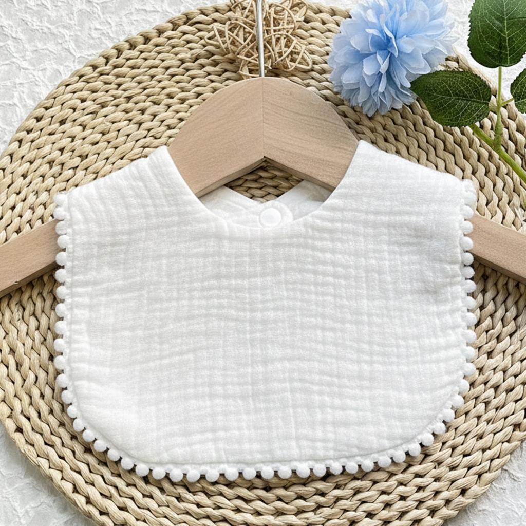 Милые Детские Слюнявчики с Оборками, Детские Антигрязевые Слюнявчики для Кормления, Впитывающие Пеленки для Младенцев, Модные Аксессуары для Кормления Новорожденных из Чистого Хлопка