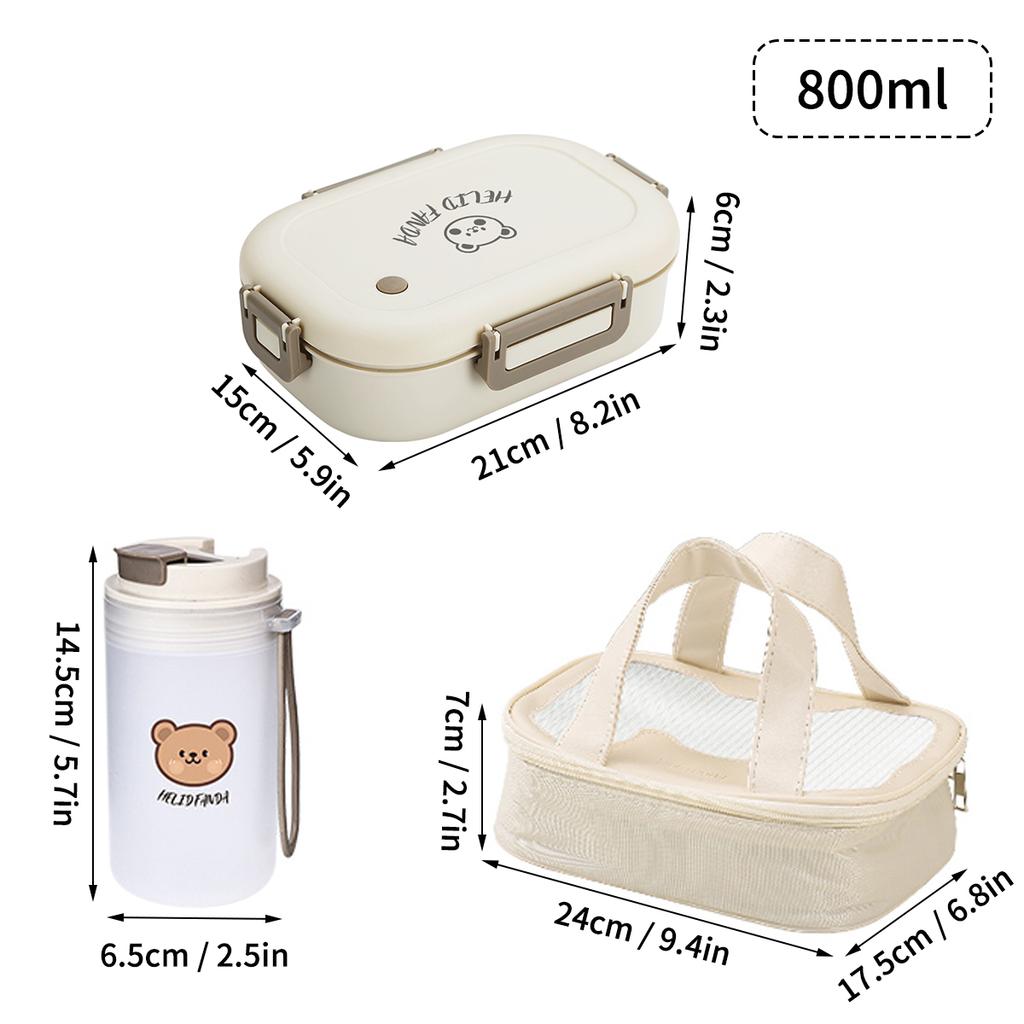 Портативный пластиковый ланч-бокс бенто с 3 съемными отделениями, герметичный, для микроволновой печи, контейнер для салата/еды для детей в школу