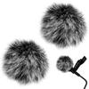 Windshield Microphone Hairy Windscreen Lavalier Microphone 2pcs Microphone Sleeve Interview Microphone Sleeve Noise Reduction White 2pcs (Black &