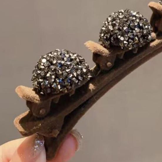 Декор в виде сердца со стразами, элегантная заколка для волос, двухслойная шпилька с ворсом, заколка для волос, аксессуары для волос