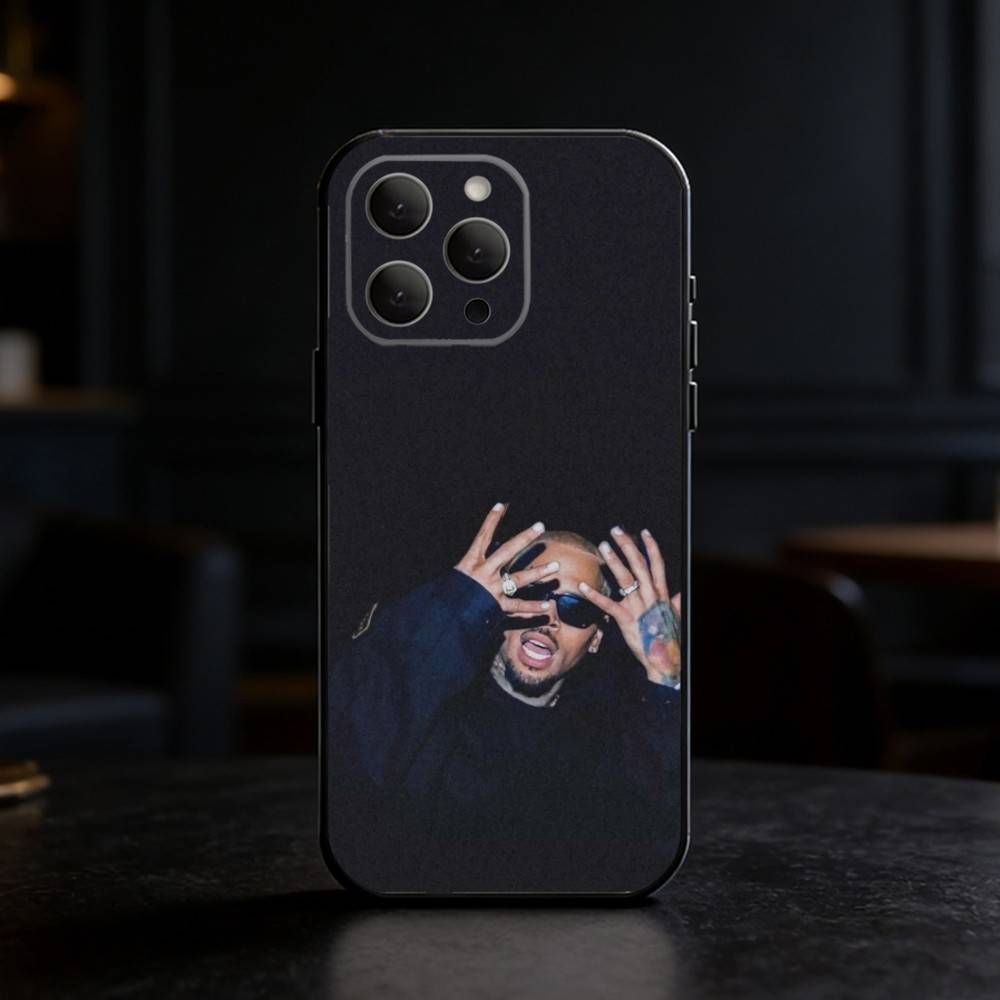 C-Chris Brown A-American Rapper Phone Case For iPhone 17,16,15,14,13,12,11 Plus,Pro Max,SE4Soft Silicone Black Cover