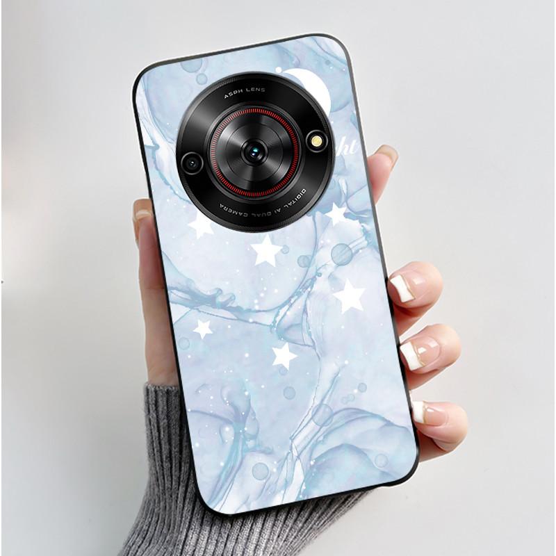 Милый Мультяшный Чехол Для ZTE Blade A75 5G/Nubia Focus 5G/Nubia Calf 5G Печатный Корпус Защитная Крышка Мягкий Силикон Черный Корпус