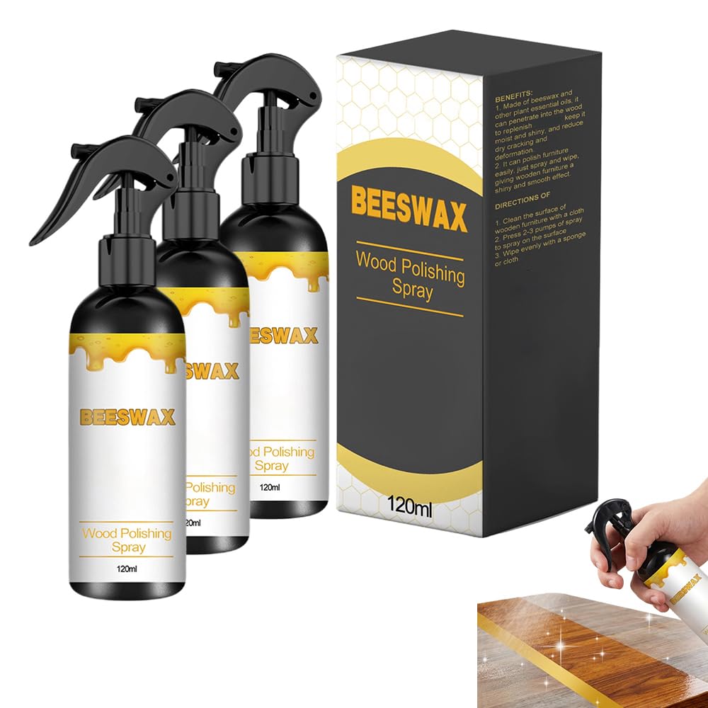 Beeswax Wood Polish, 2026 New Multifunctional Wood Care Wax, 120ml Wood Conditioner for Furniture & Floors, 2.83" x 6.61" Portable Wood