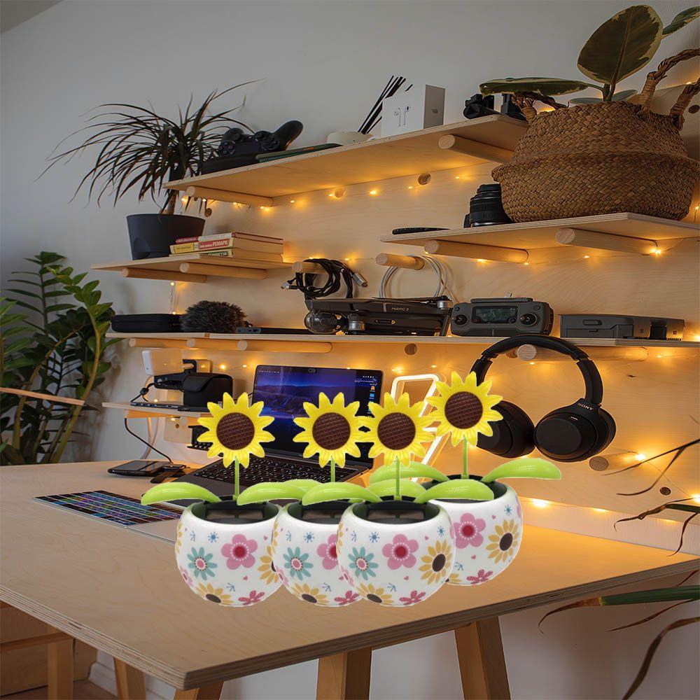 Модные украшения для автомобилей Детские рождественские подарки Игрушки Стол Солнечная энергия Танцующий цветок